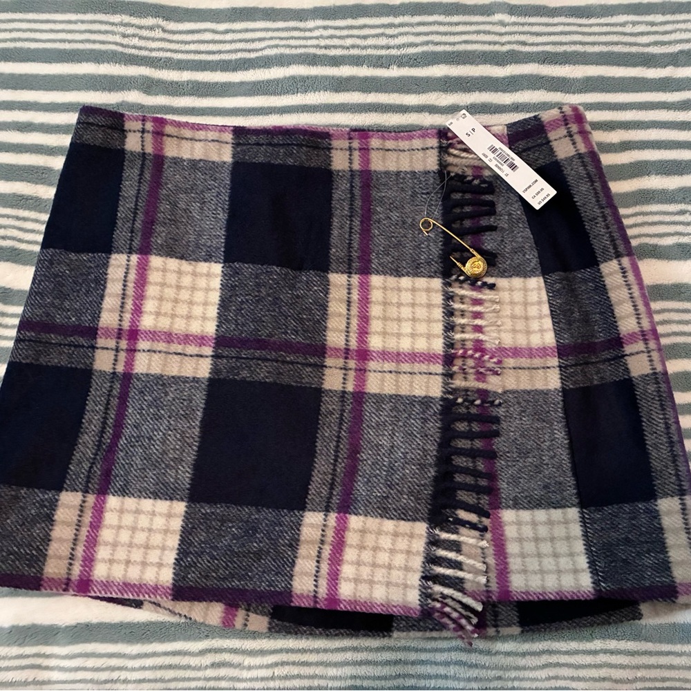 PINK Victoria's Secret Navy and Purple Plaid Mini Skirt